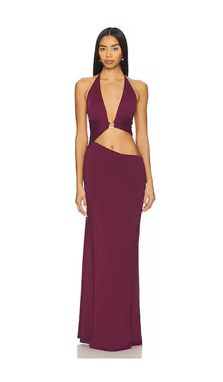 Lumia Halter Maxi Dress in Plum | Revolve Clothing (Global)
