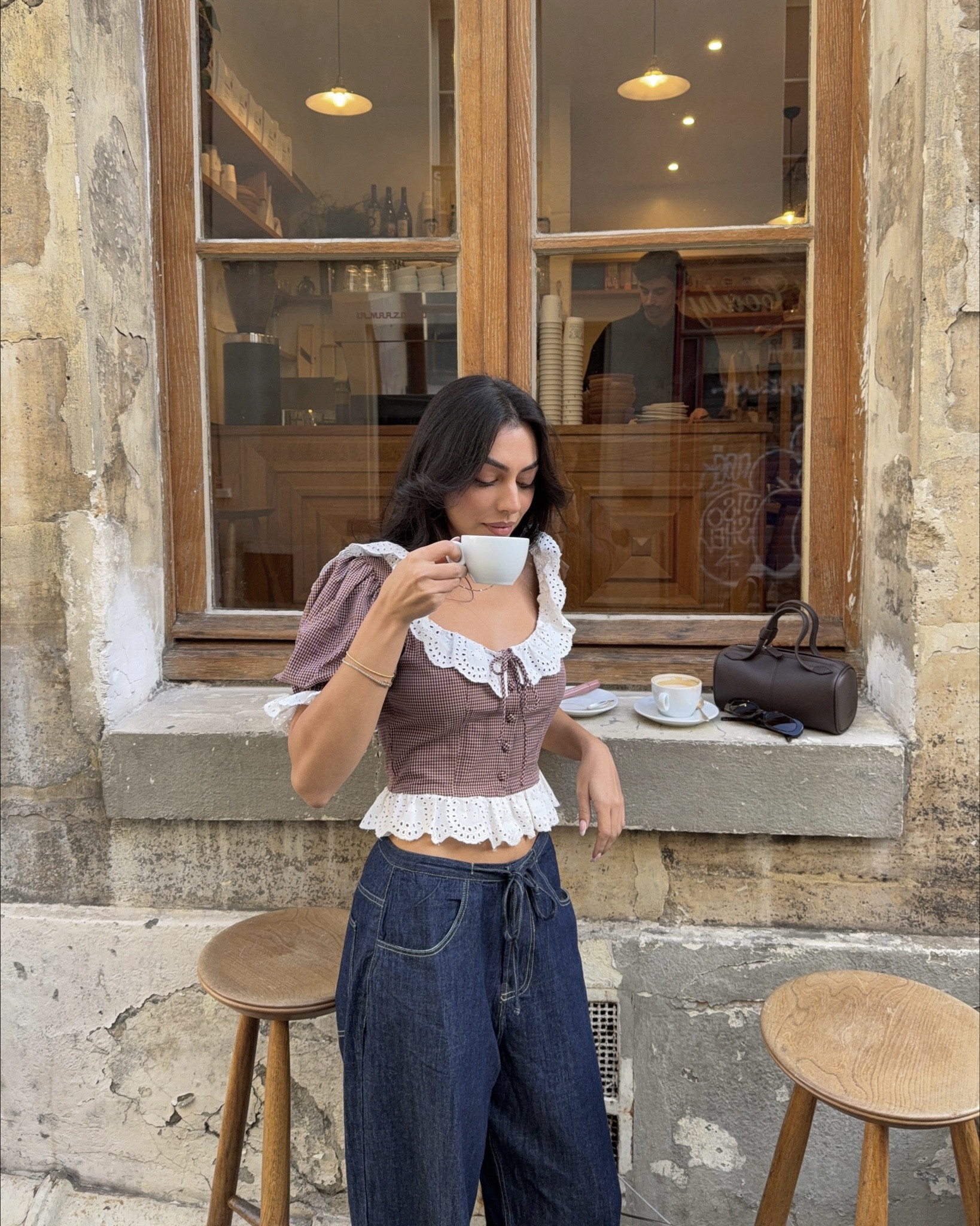 The cutest little top for fall paired with a mini espresso coloured bag

#LTKfall