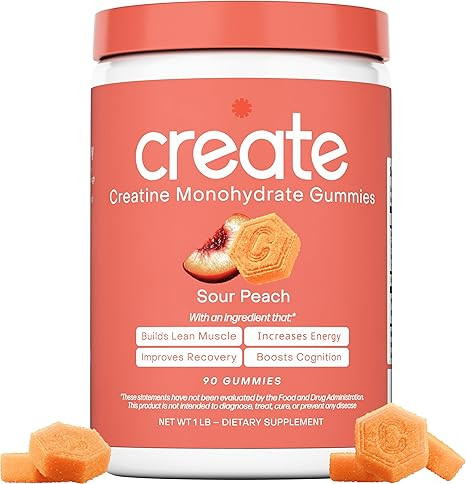 Create Creatine Monohydrate Gummies for Men & Women, Boost Focus, Strength, and Endurance, Anti-M... | Amazon (US)