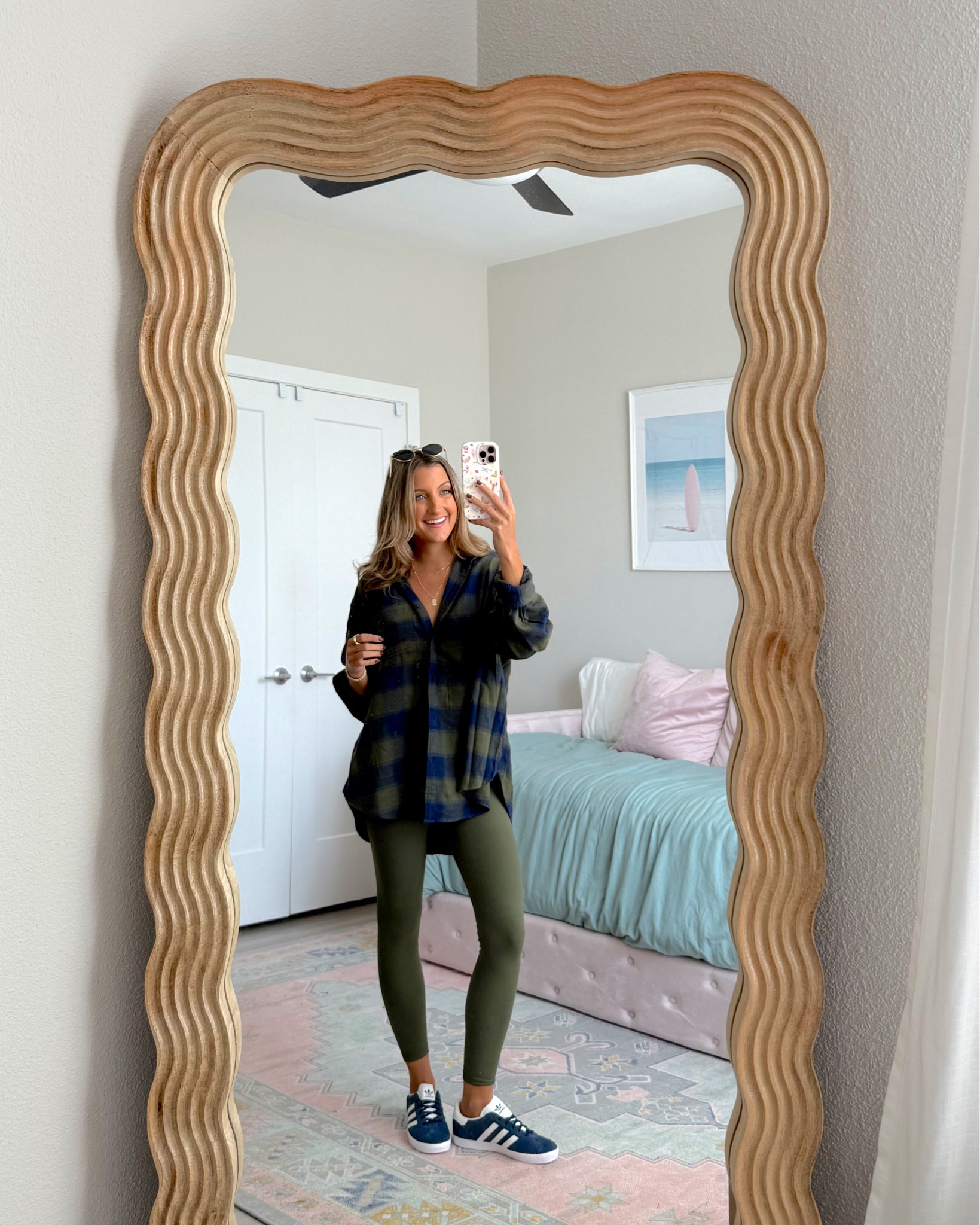 cute new fall outfits featuring aerie new arrivals🧸🍁 wearing a size XS in these leggings and a small in the flannel 