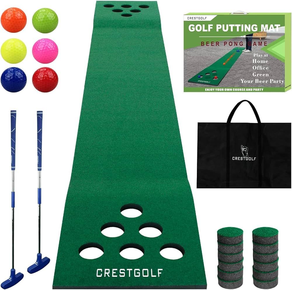 Amazon.com : Golf Pong Mat Game Set Green Mat,Golf Putting Mat with 2 Putters, 6 Golf Balls,12 Go... | Amazon (US)