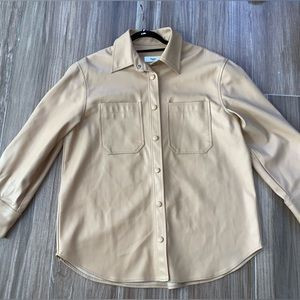 Frankie shop oversized leather jacket Omlypia shirt small | Poshmark