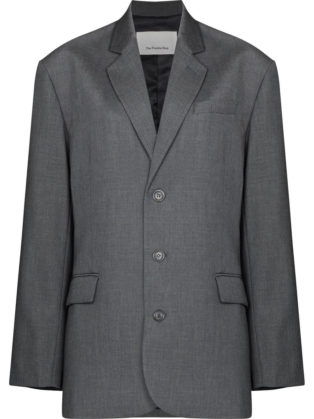 The Frankie Shop Gelso Oversized single-breasted blazer - Grey | Farfetch Global
