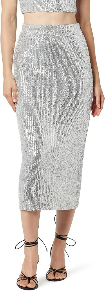 The Drop Women's Bianca Sequin Midi Skirt Silver Sequin Skirt Set Metallic Skirt Outfits Amazon | Amazon (US)