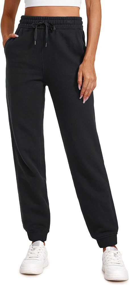 CRZ YOGA Cotton Fleece Lined Sweatpants Women High Waisted Warm Casual Lounge Jogger Pants with P... | Amazon (US)