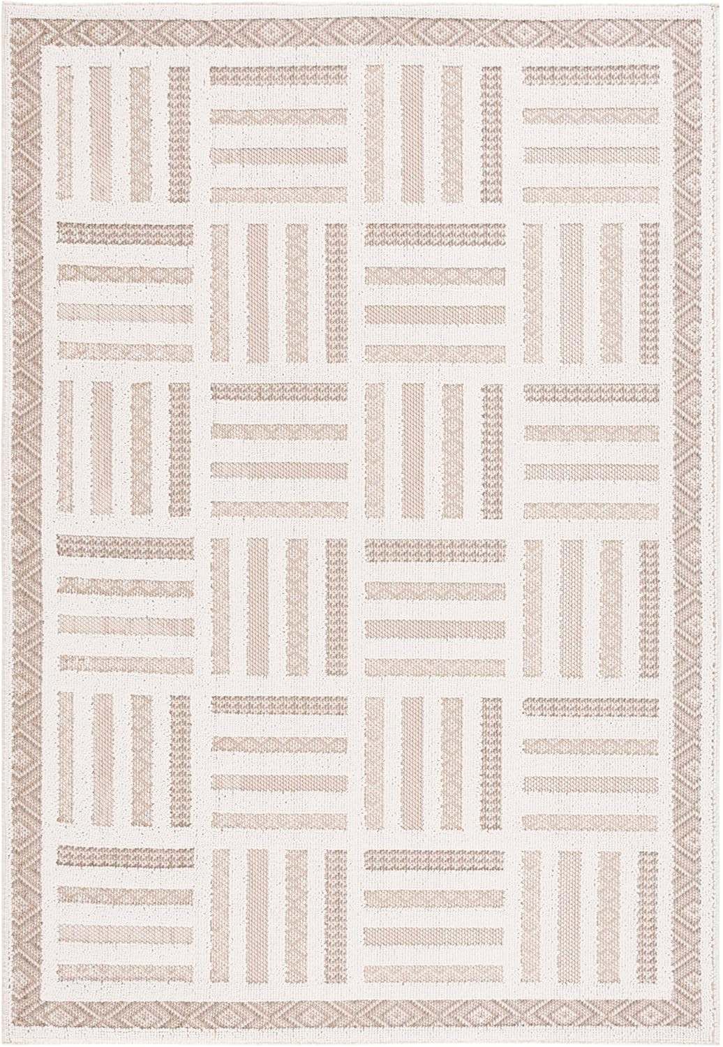 SAFAVIEH Global Collection Area Rug - 5'3" x 7'6", Ivory & Beige, Non-Shedding & Easy Cleaning, I... | Amazon (US)