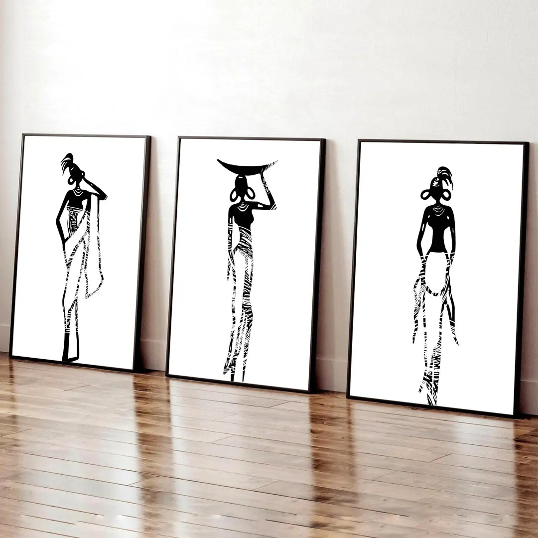 Modern Home Black and White Prints African Woman Art Modern Bedroom Wall Decor African Art Prints... | Etsy (US)