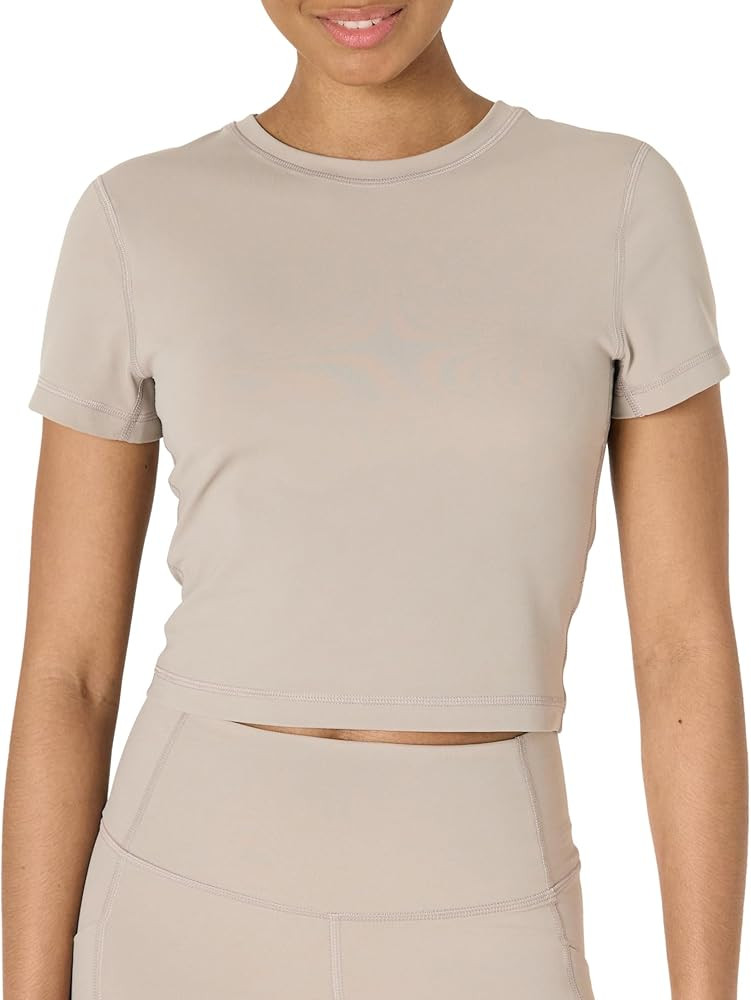 Amazon Essentials Womens Active FormFlex Buttery Soft Short Sleeve Slim Fit Crop Layering Workout... | Amazon (US)