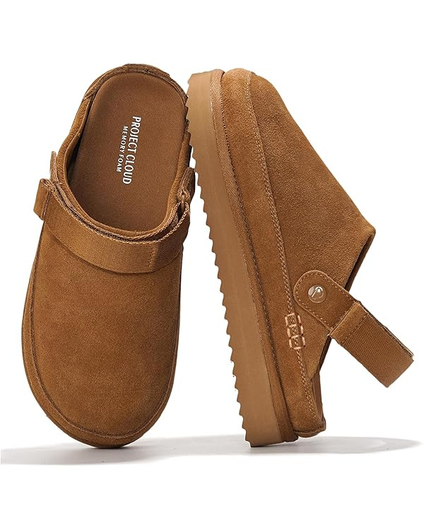 Project Cloud Genuine Suede Clogs for Women - Memory Foam Womens Clogs & Mules with Adjustable St... | Amazon (US)
