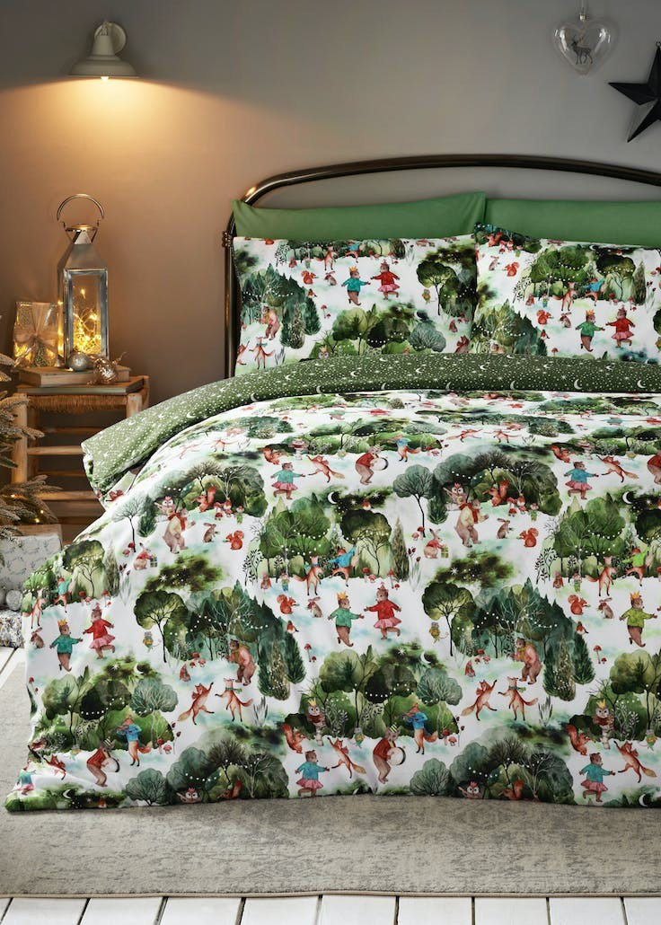 Woodland Christmas Duvet Cover – Green | Matalan (UK)