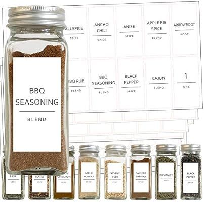 Talented Kitchen 140 Minimalist Spice Labels Set. Black Print on White Matte Backing, Water Resis... | Amazon (US)