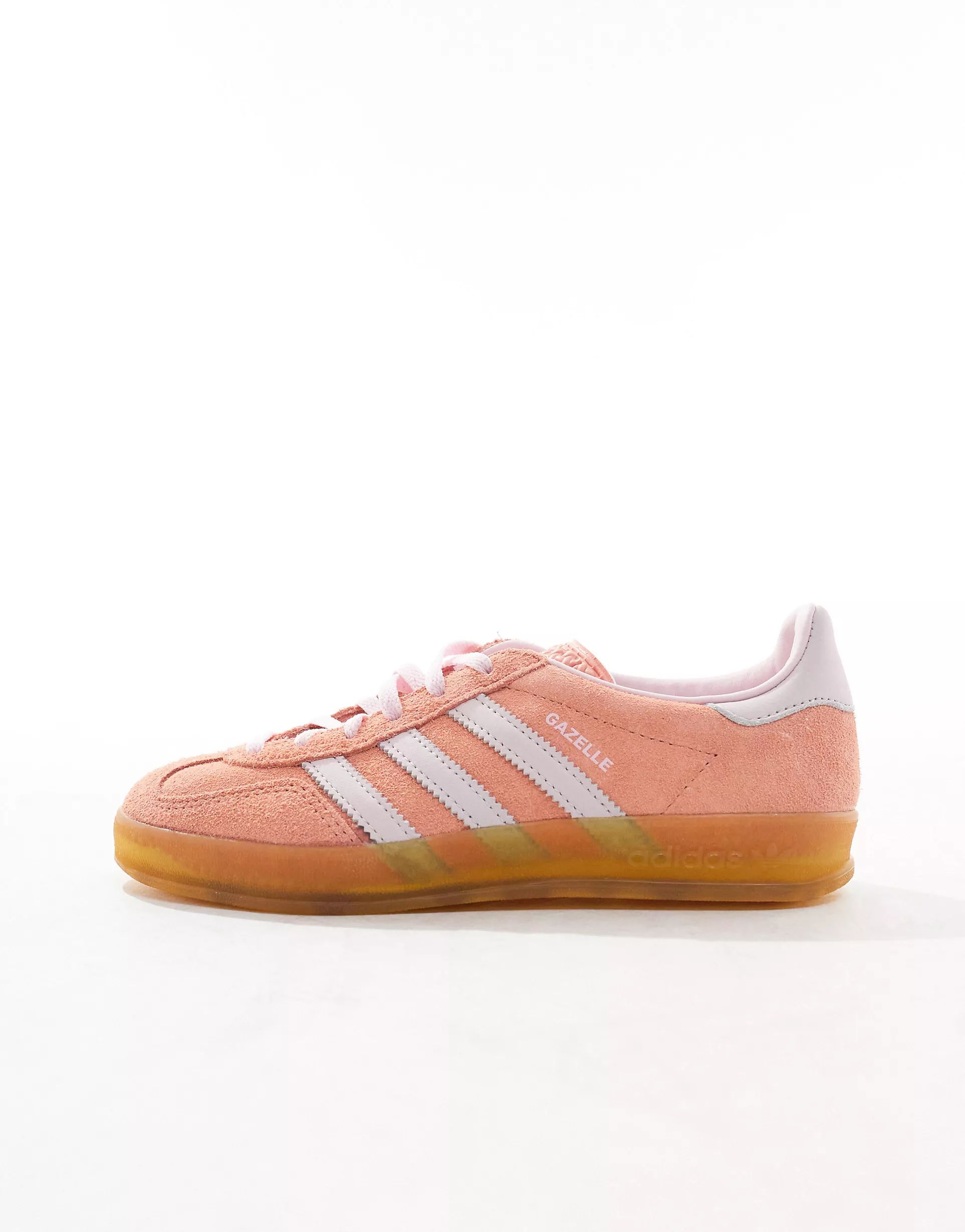 adidas Originals Gazelle Indoor gum sole sneakers in orange and pink | ASOS (Global)
