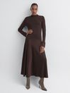 Florere Knitted Satin Midi Dress | Reiss UK