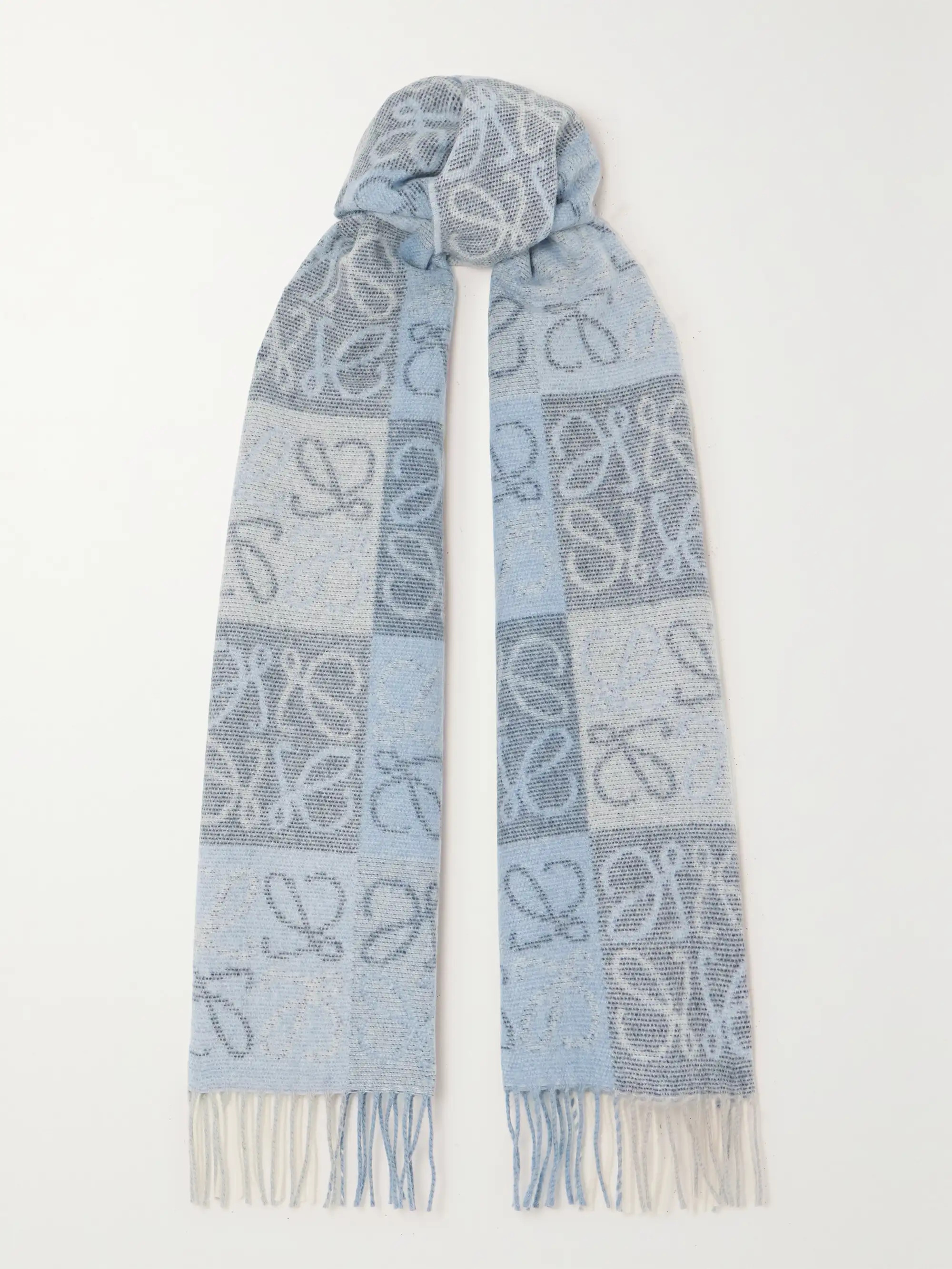 Fringed intarsia wool and cashmere-blend scarf | NET-A-PORTER (US)