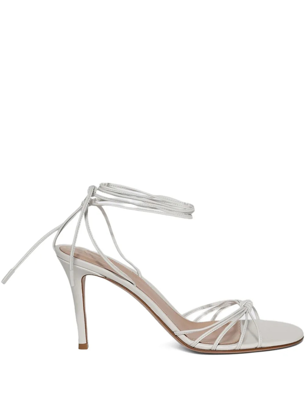 Gianvito Rossi 85mm lace-up Leather Sandals | White | FARFETCH | Farfetch Global