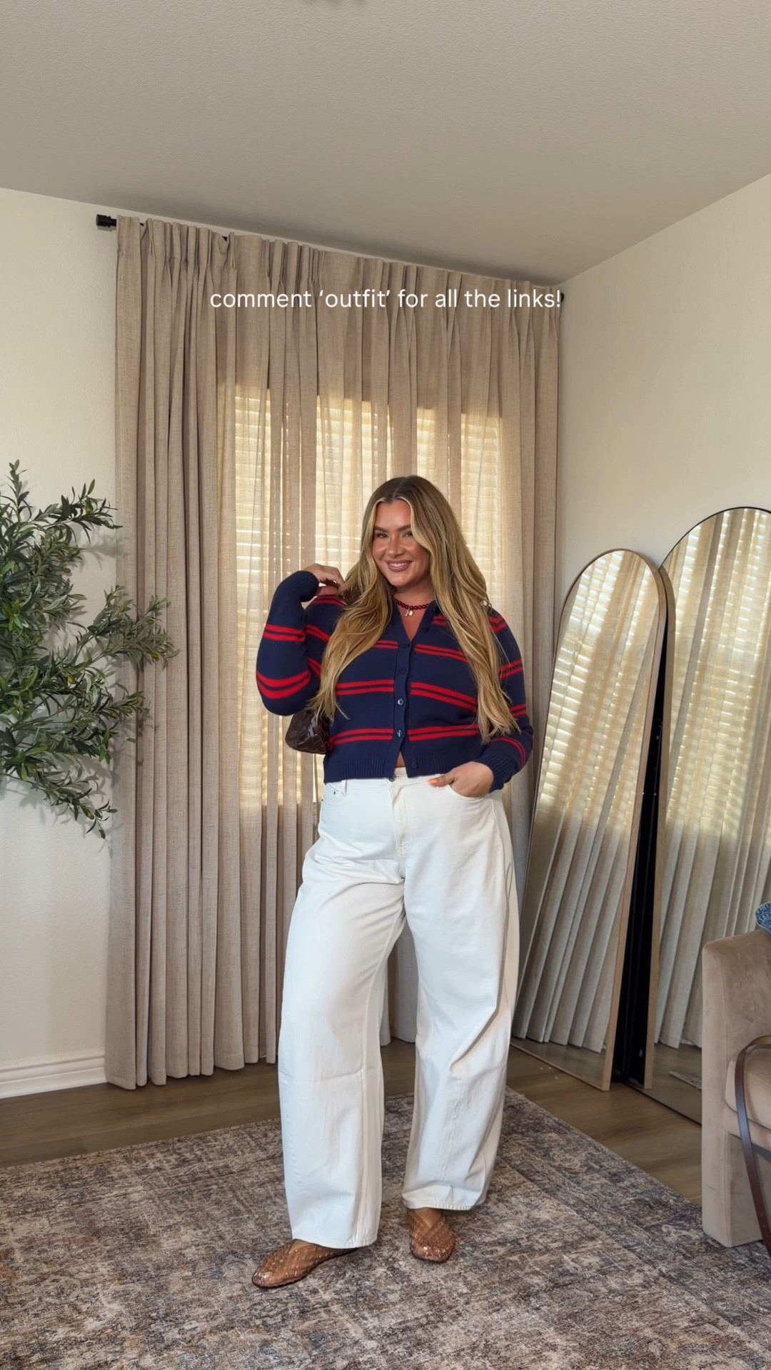 wearing a 33 long in the jeans and a large in the sweater 🤎

#LTKootd #LTKMidsize