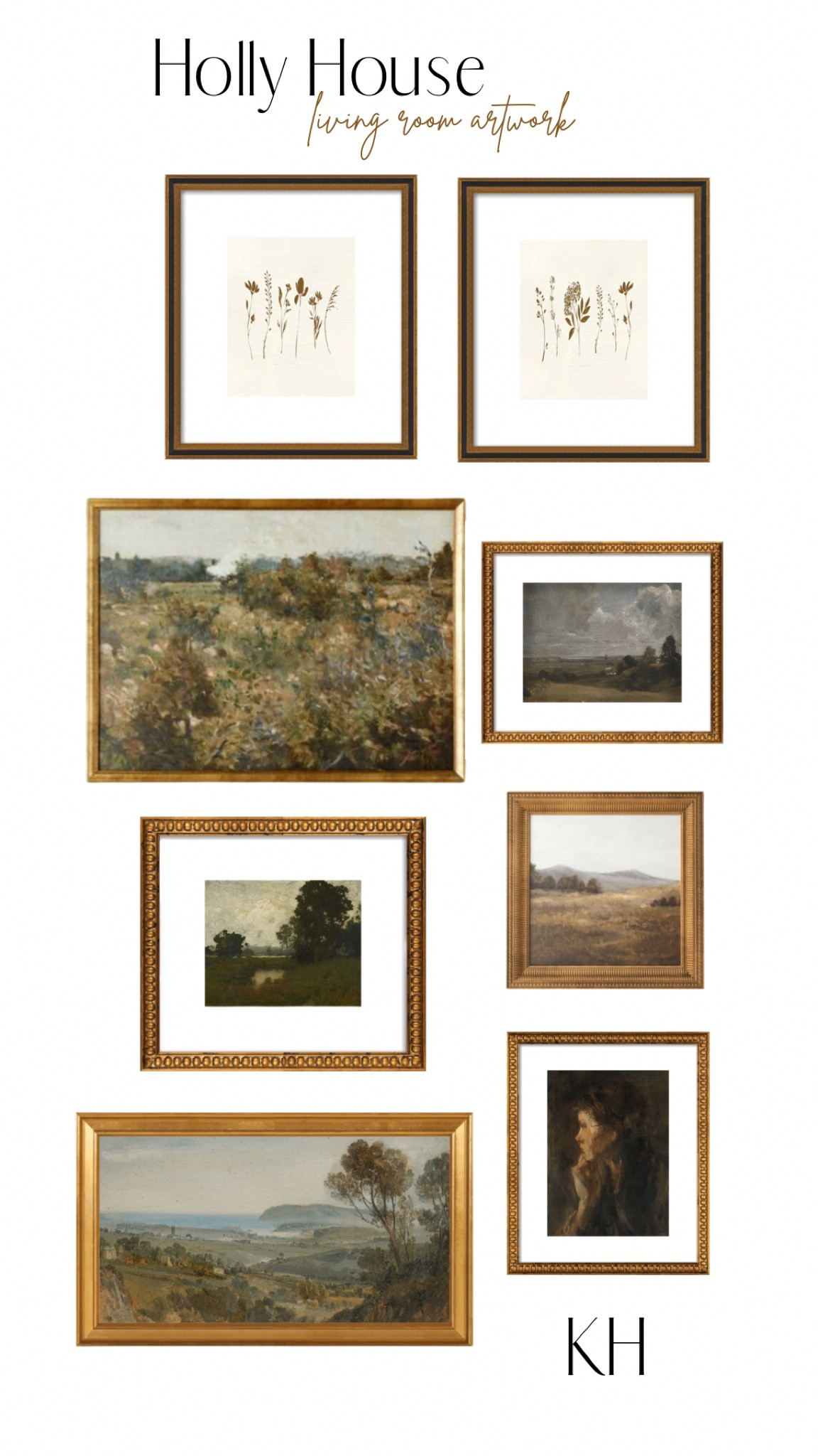 Holly House artwork in the living room. Art not linked is either vintage, one of a kind or DIY. 

#LTKhome