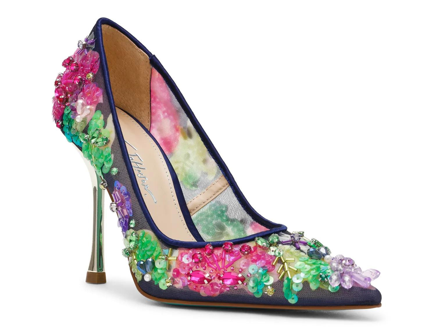 Betsey Johnson Ester Pump | Women's | Navy/Multicolor | Size 10 | Pumps | Stiletto | DSW