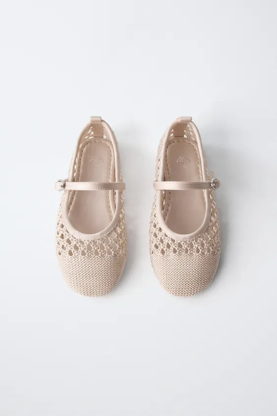CROCHET EFFECT BALLET FLATS | Zara US