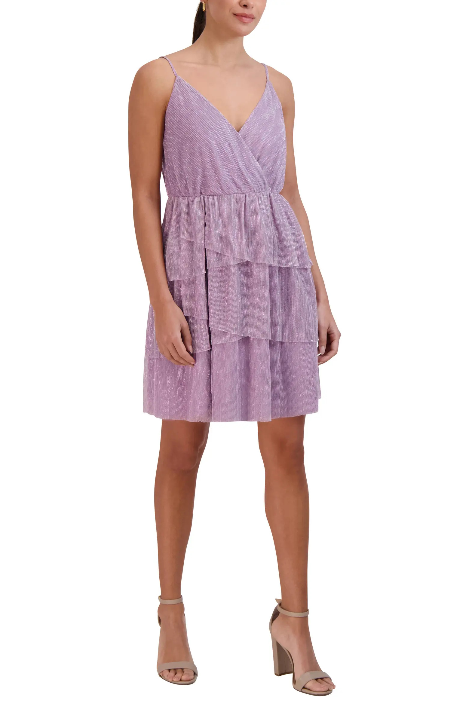 Metallic Tiered Ruffle Minidress | Nordstrom Rack