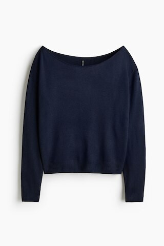 H & M - Off-the-Shoulder Sweater - Blue | H&M (US + CA)