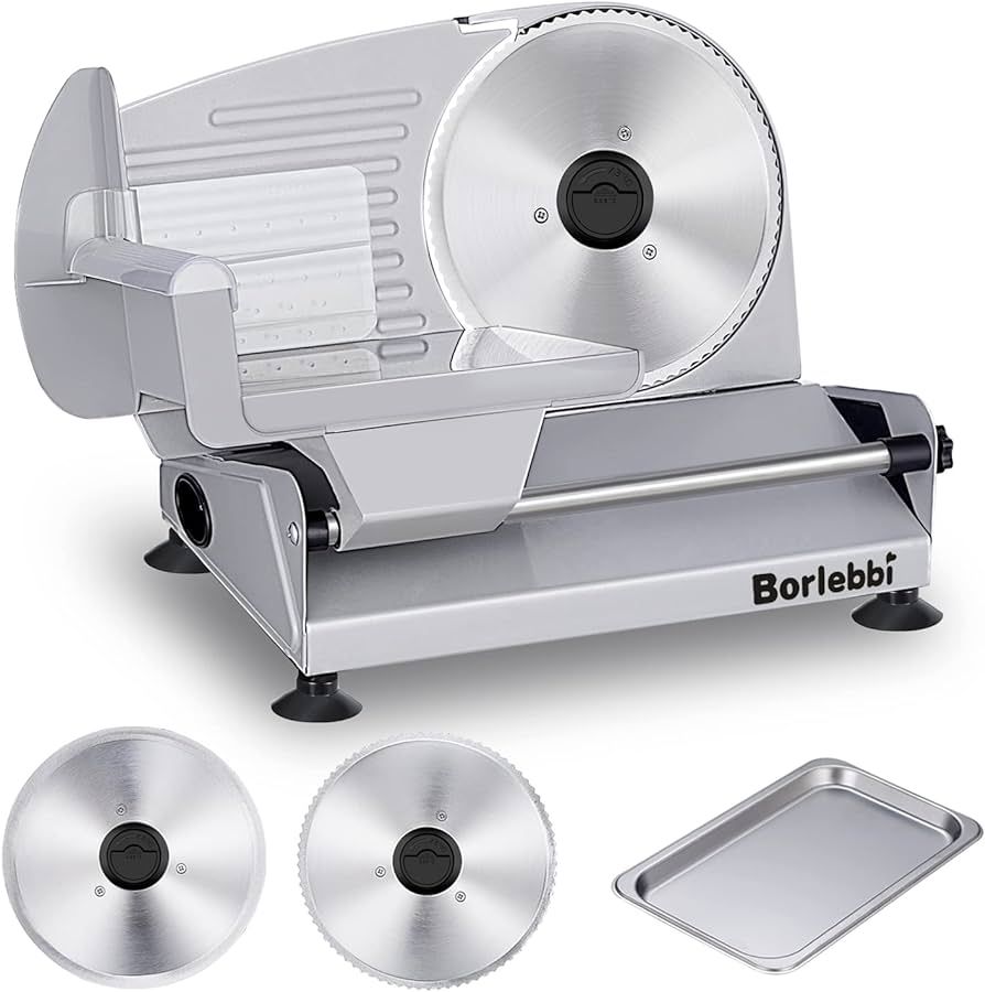 Meat Slicer, 200W Electric Food Slicer with Two Removable 7.5"Stainless Steel Blades&One Stainles... | Amazon (US)