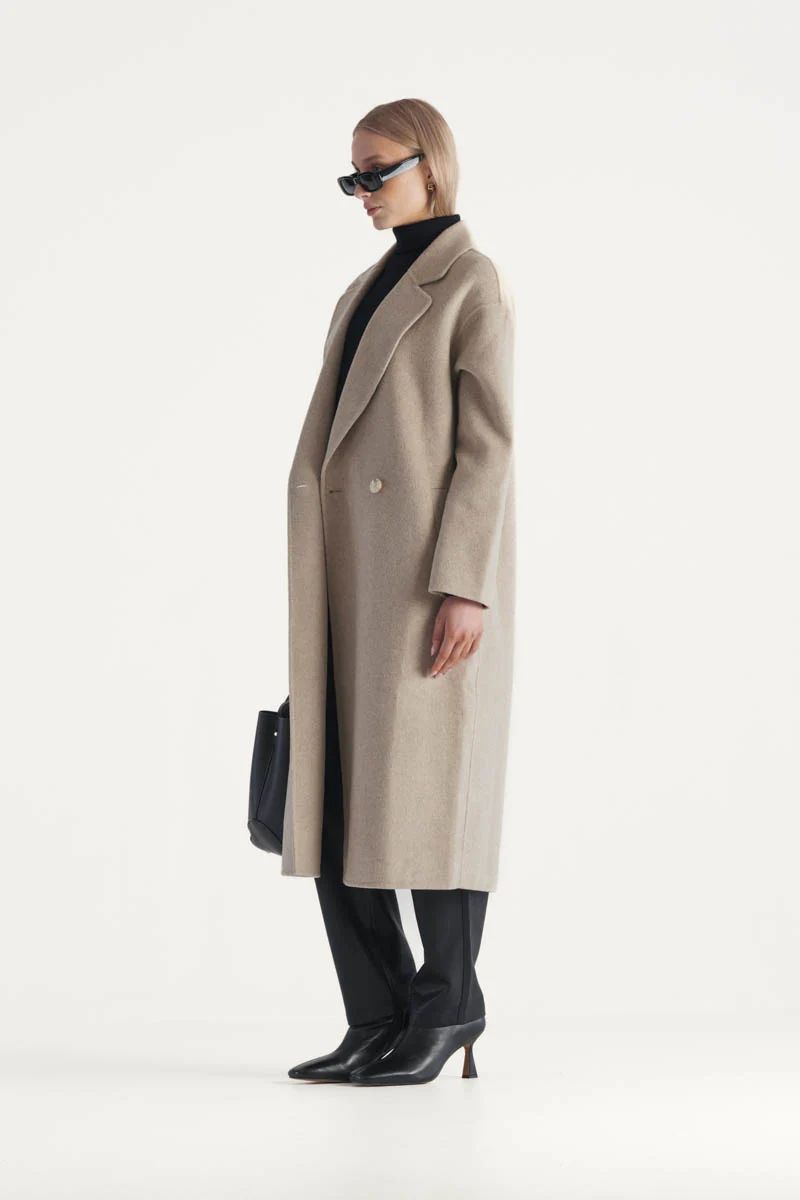 Sierra Wool Cashmere Overcoat in Oat
 – Elka Collective | Elka Collective