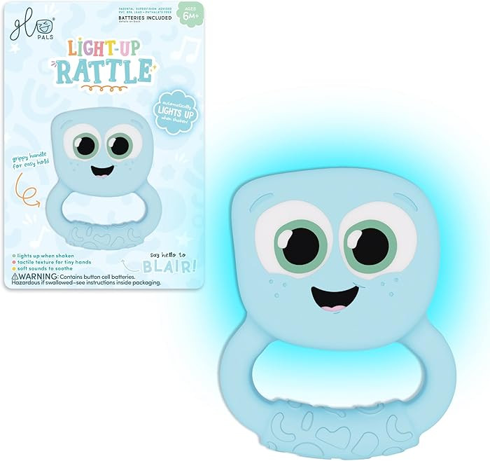 Glo Pals Light-Up Rattle – Sensory Baby Rattle Toy That Glows 7 Fun Colors – Soft Silicone To... | Amazon (US)