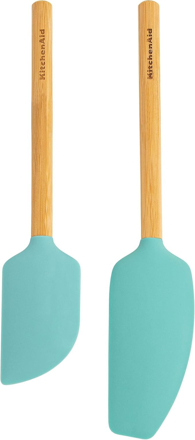 KitchenAid Bamboo Spatula Set, 2-Piece, Aqua Sky | Amazon (US)
