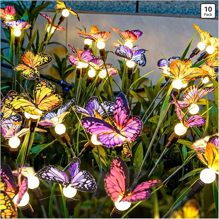 TONULAX Solar Garden Lights - Swaying Butterfly Light, Swaying in The Wind, Solar Outdoor Lights,... | Amazon (US)