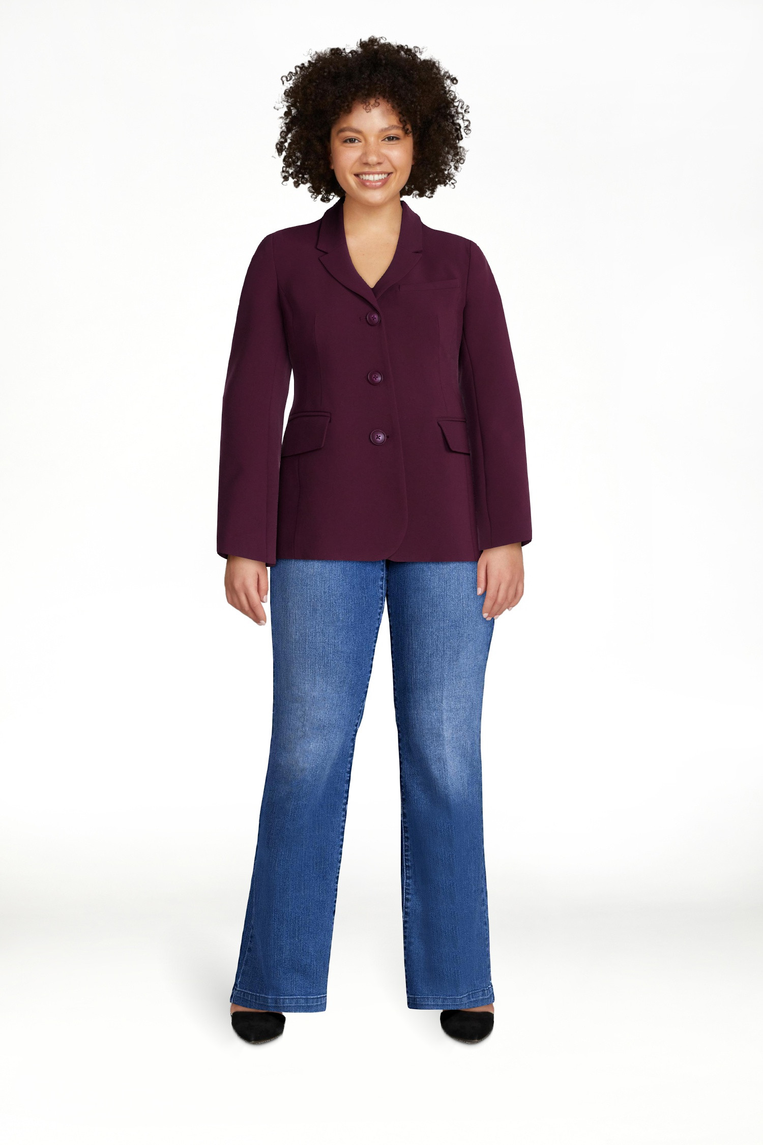 Scoop Women's and Women's Plus Notched Hourglass Blazer, Sizes XS-XXL | Walmart (US)