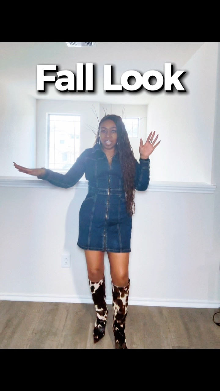 🤎✨ Try-on time! This Levi’s retro denim dress + Steve Madden Nitro cow-print boots = a whole vibe. Both are on SALE right now 👀🔥
#levis #stevemadden 

#LTKSaleAlert #LTKHoliday #LTKgrwm