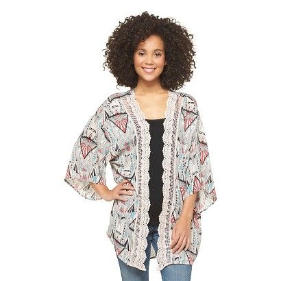 Lace Trim Open Kimono Jacket - Xhilaration® | Target