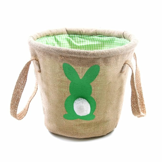 Easter Egg Basket for kids Bunny Burlap Bag to Carry Eggs Candy and Gifts (bunny green) | Amazon (US)