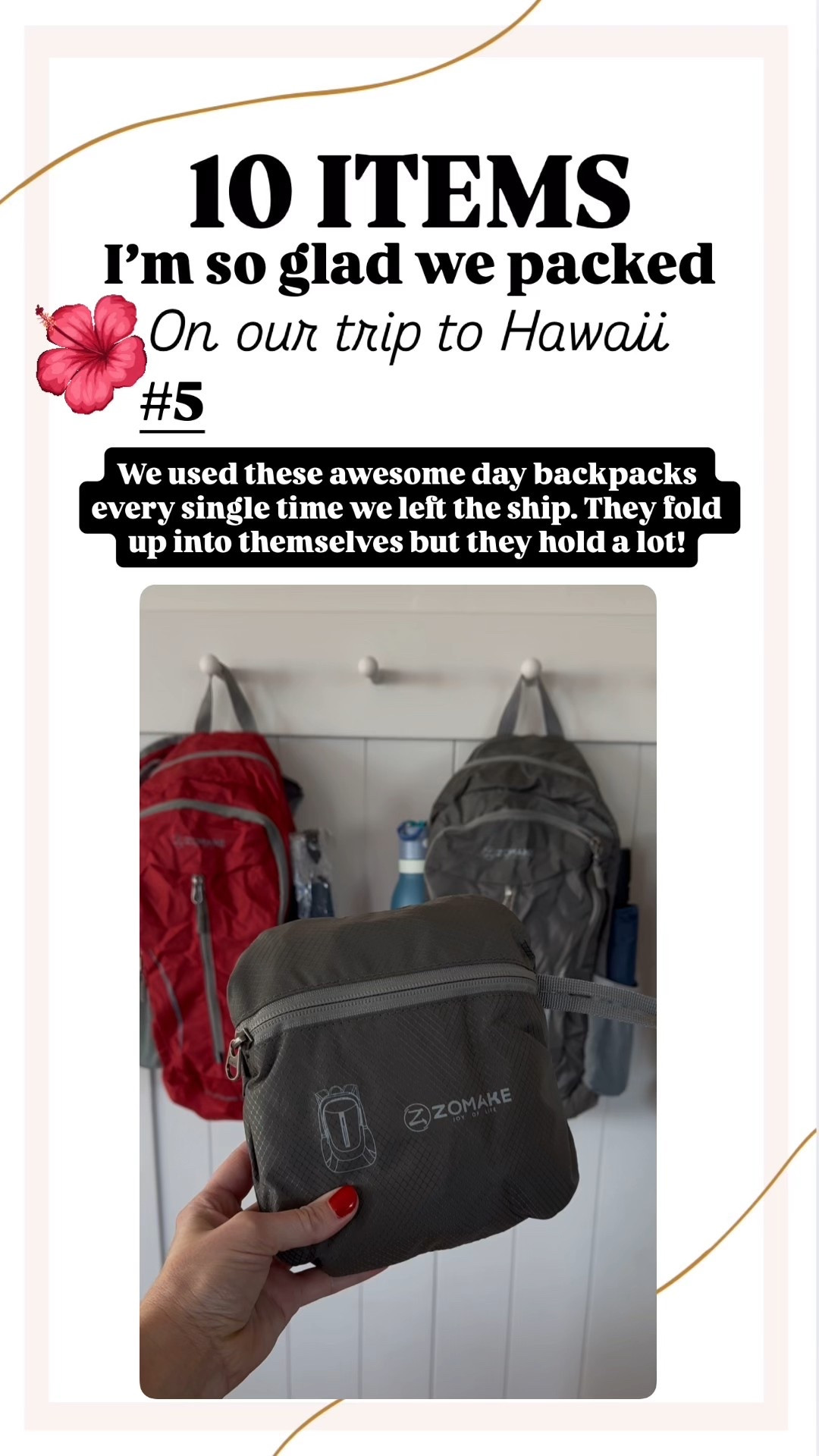These day backpacks are amazing for travel! They fold up into themselves and worked perfect for leaving the ship each day and exploring the islands. We carried towels, water, snacks and other items inside. Highly recommend if you’re traveling!

#LTKSaleAlert #LTKmomlife #LTKFindsUnder50