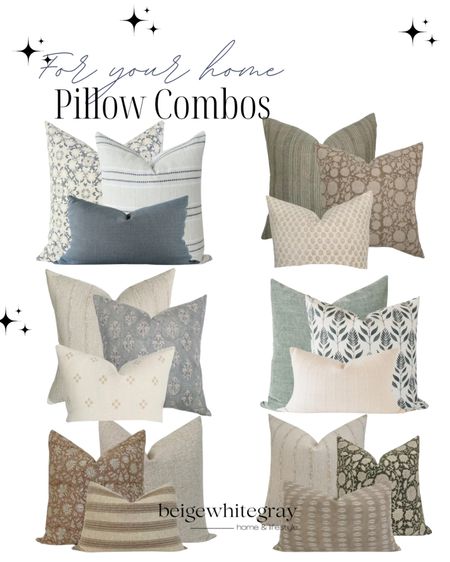 Decorative throw Pillow combos I am
Loving!! Makes matching pillows a no Brainer! 

#LTKhome #LTKfindsunder100 #LTKstyletip