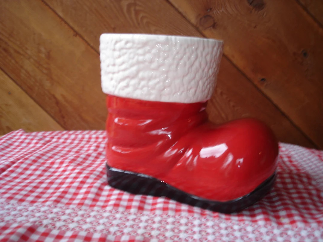 Santa Vintage Santa Boot Chirstmas Holiday Decor Large Boot - Etsy | Etsy (US)