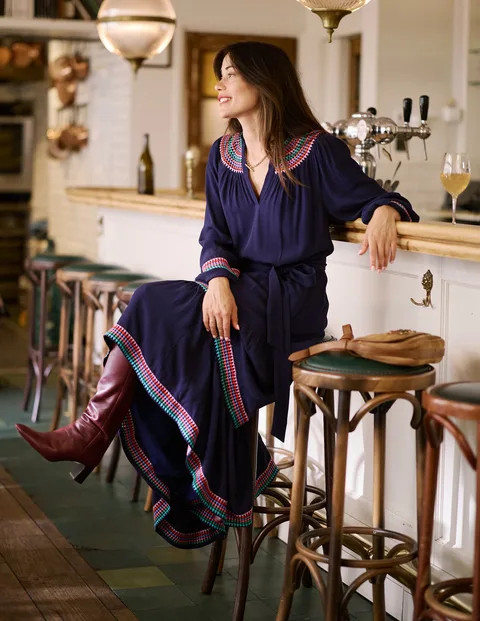 Embroidered Yoke Midi Dress | Boden (US)
