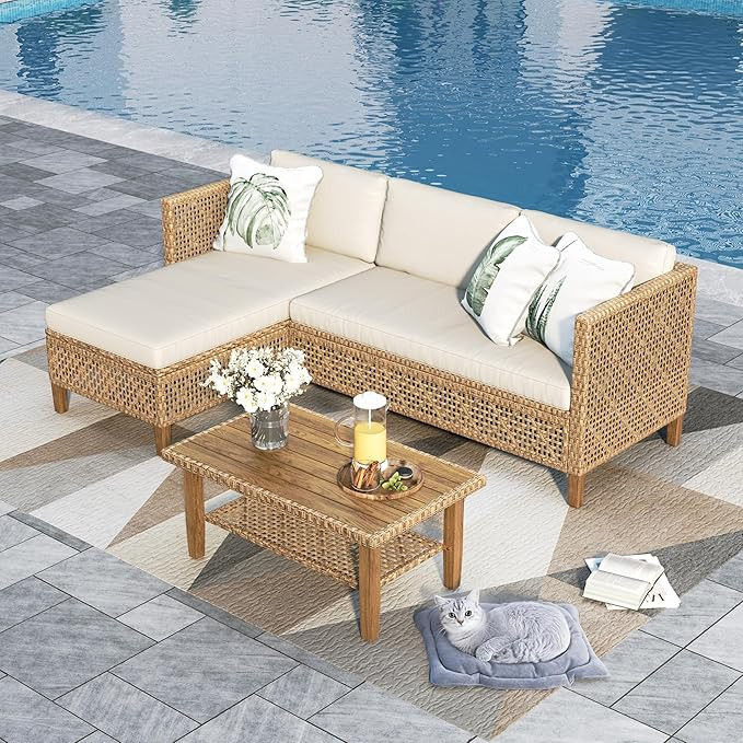 Sophia and William Boho Wicker Patio Furniture Set Outdoor Rattan Sectional Sets Conversation Set... | Amazon (US)