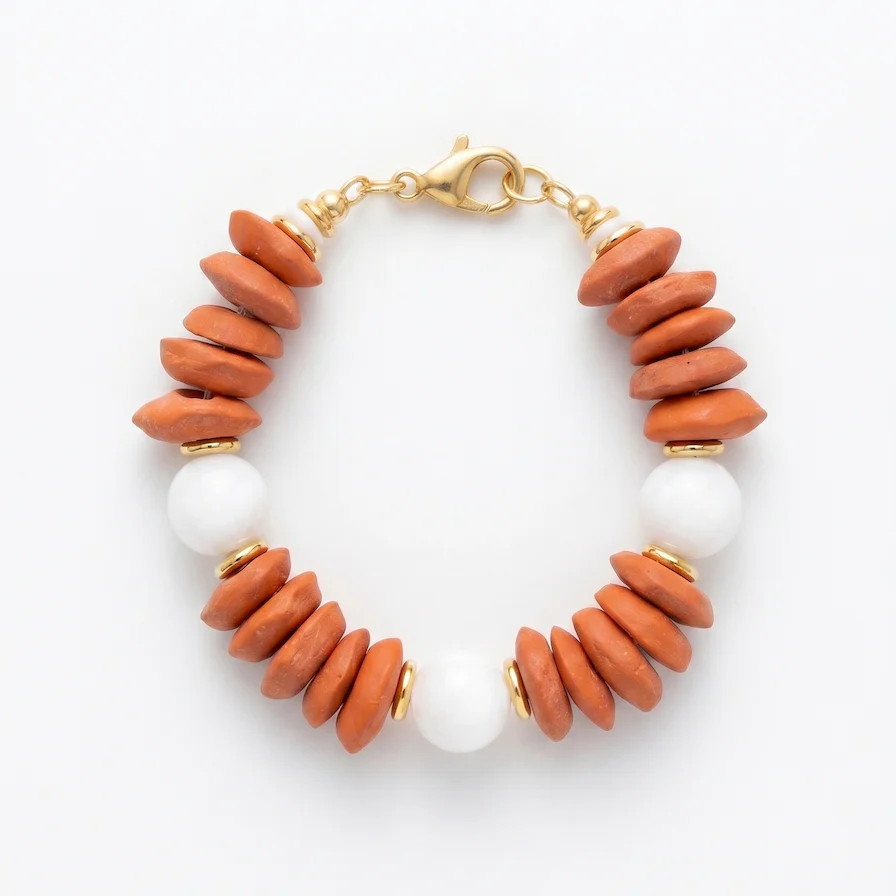 Orange Jumbo Color Block Bracelet | Katie Dean Jewelry