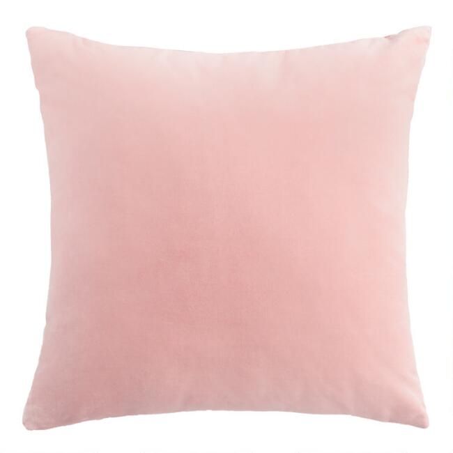Blush Velvet Throw Pillow | World Market