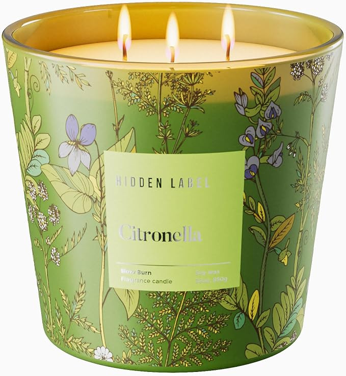 Citronella Candles Outdoor Large, 3-Wick / 30oz Large Soy Candle, Long Lasting Highly Scented,Can... | Amazon (US)
