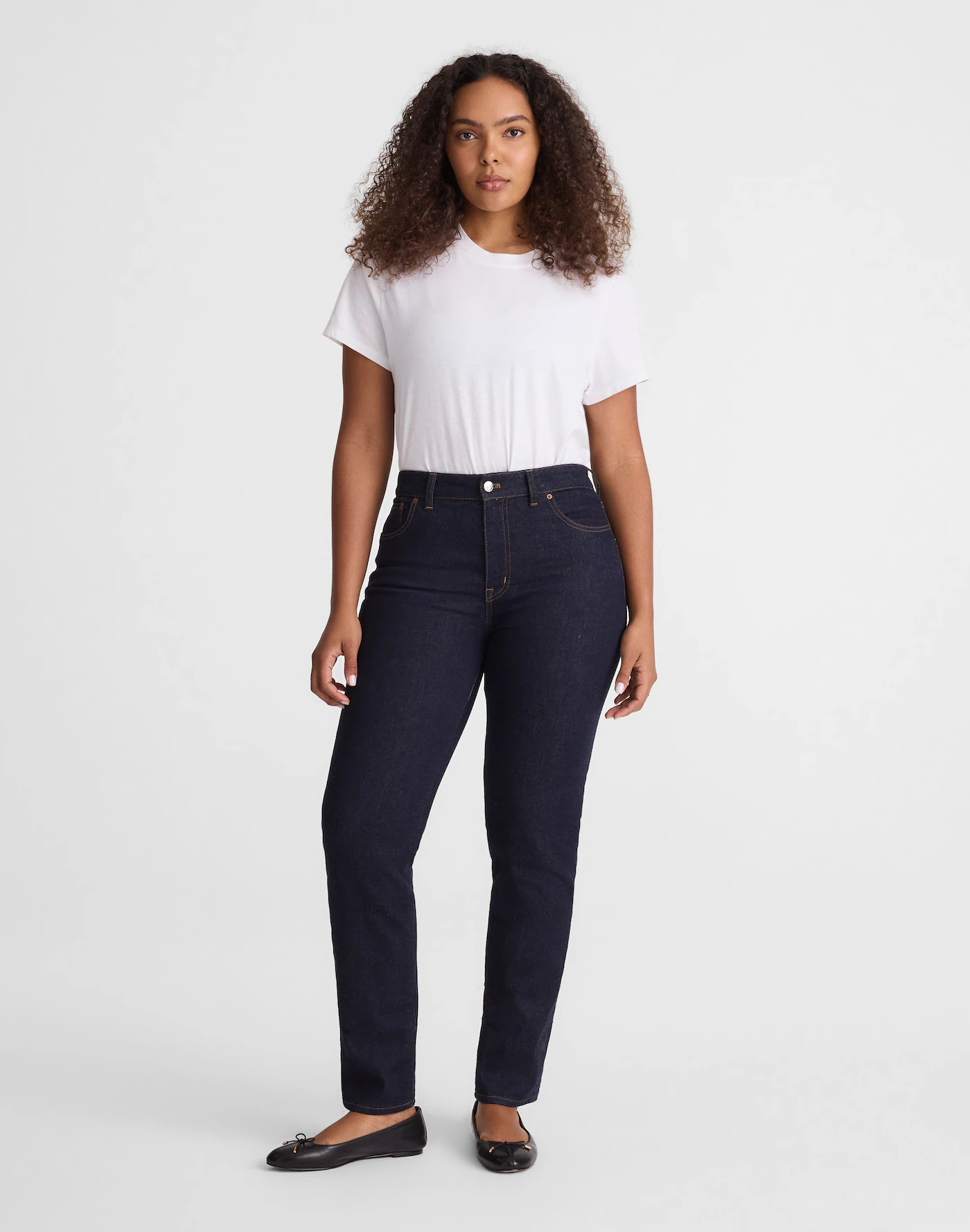 The Curvy Jules Slim-Straight Jean in Rinse Wash | Madewell