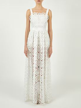 Elie Saab - Macramé long dress - White | Luisaviaroma | Luisaviaroma