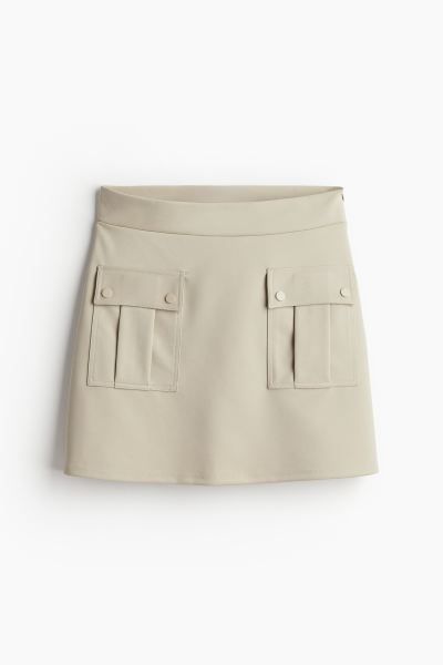 Jersey cargo skirt - Light beige - Ladies | H&M GB | H&M (UK, MY, IN, SG, PH, TW, HK)