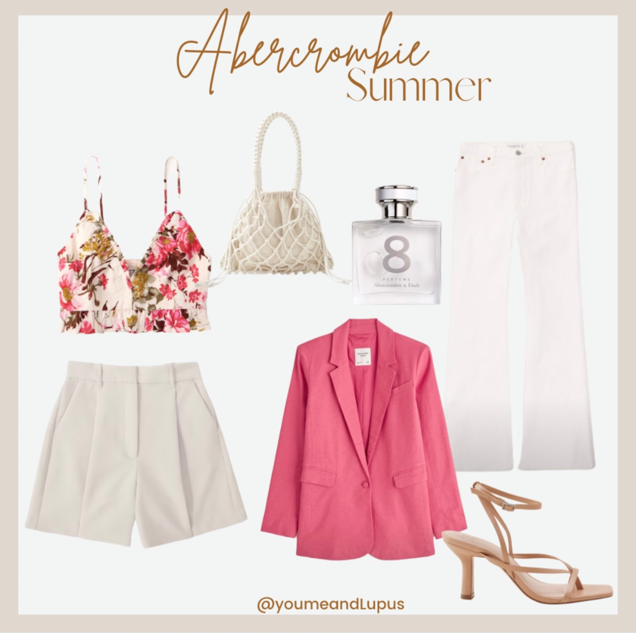 Abercrombie summer essentials. High rise tailored short, perfume, linen blend, ruffle top, high rise, vintage flare, linen blend blazer, macrame bucket bag, sandals, YoumeandLupus, summer finds, summer refresh

#LTKstyletip #LTKSeasonal #LTKFind