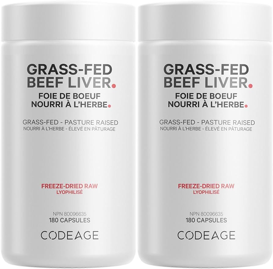 Codeage Grass Fed Beef Liver Supplement - Freeze Dried, Non-Defatted, Desiccated Beef Liver Gland... | Amazon (CA)