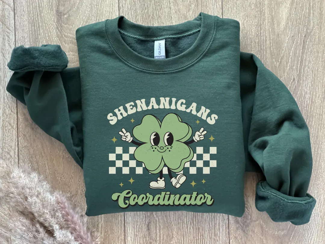 Shenanigans Coordinator Sweatshirt, Funny St Patricks Day Shirt, Shamrock Shirt, St Patrick's Day... | Etsy (US)