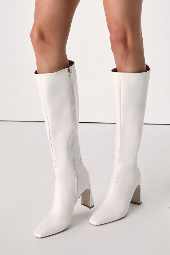 Delora White Knee-High Boots | Lulus (US)