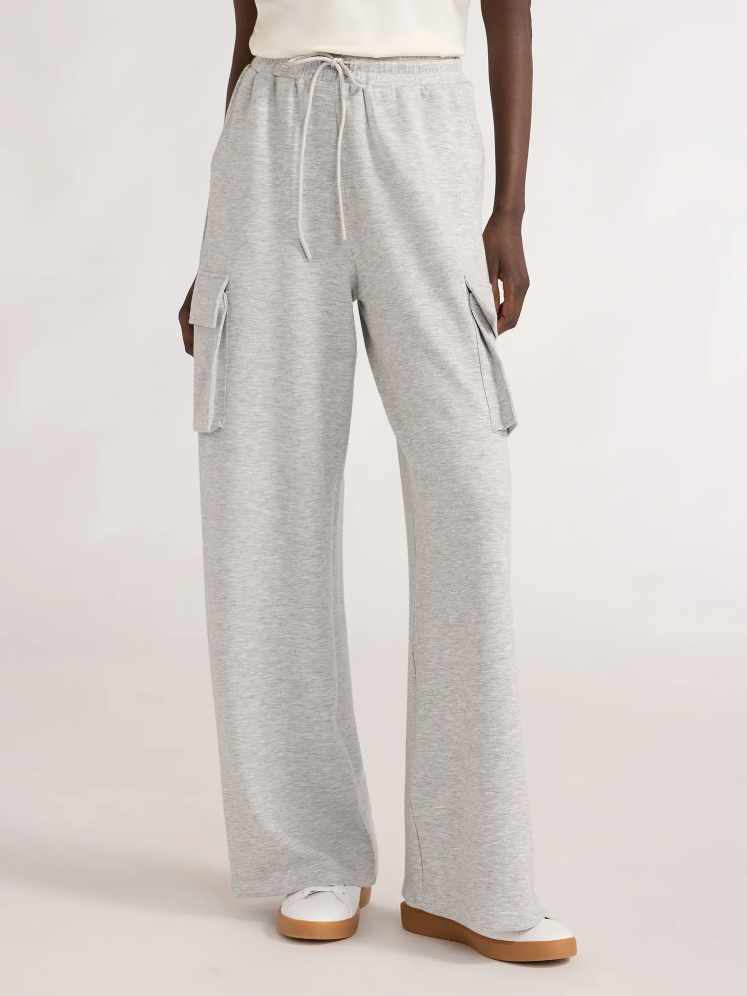 Scoop Women's Ultimate ScubaKnit Wide Leg Cargo Pants, Sizes XS-XXL | Walmart (US)